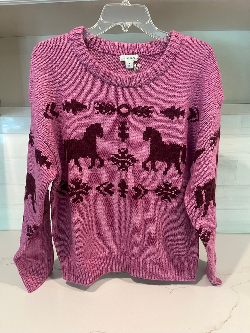 Sundance NEW Spirited Horse Crewneck Pullover Sweater size M NWT - Picture 11 of 13